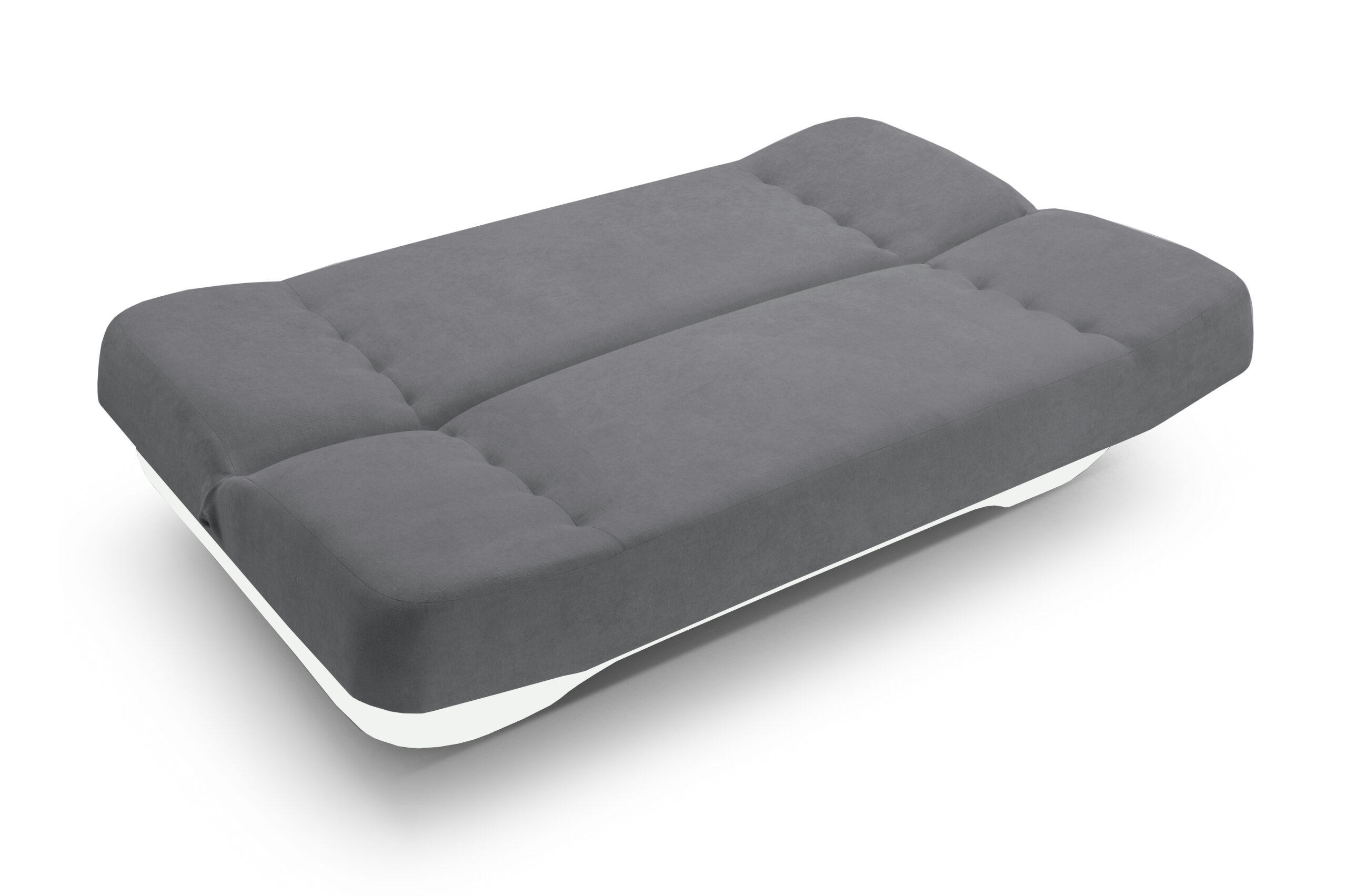 SCHLAFSOFA -PAFOS (Grau + Weiß Kunstleder) - Weiß, Holz (192/90/87cm) - Möblo