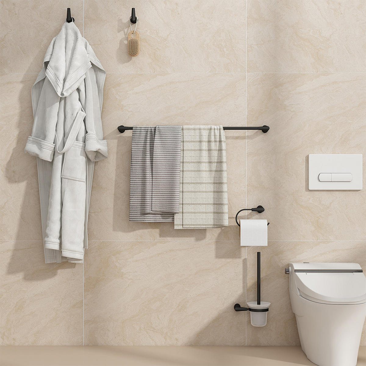 SADA KOUPELNOVÝCH DOPLŇKŮ Tauri Černá - černá, kov (16/8.8/6.9cm) - Vicco