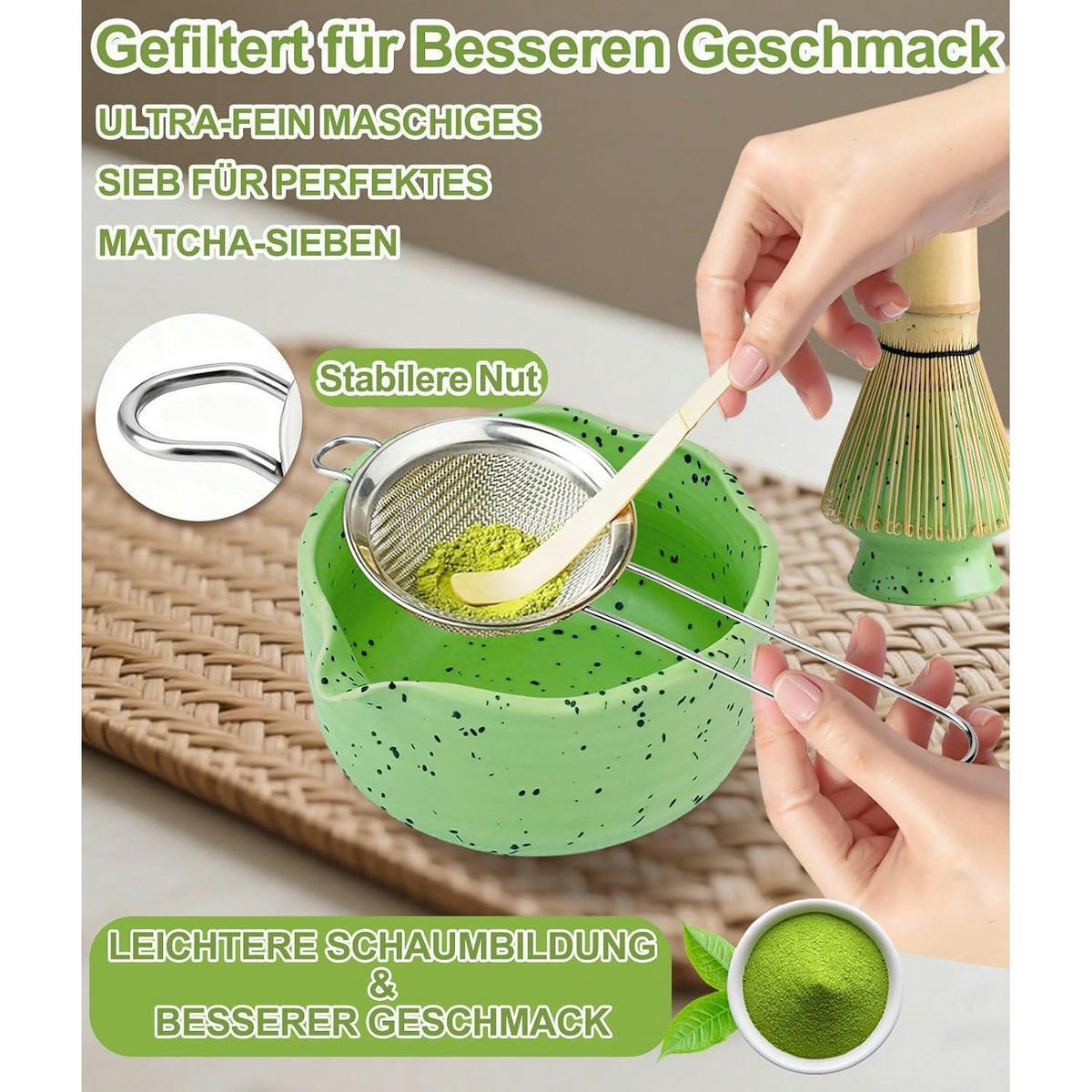 MATCHA Set 7-teiliges Set mattgrün - Grün, Keramik (15/10/15cm)