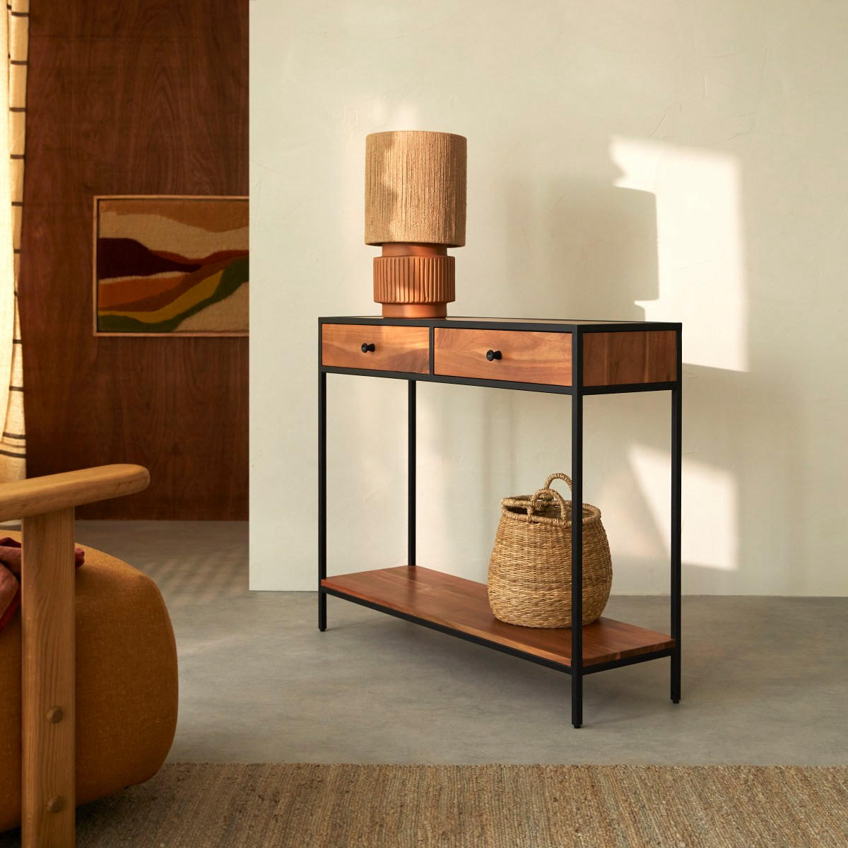 KONSOLENTISCH Agra Natur aus Akazie - Naturfarben, Holz (30/100/81cm) - Tikamoon