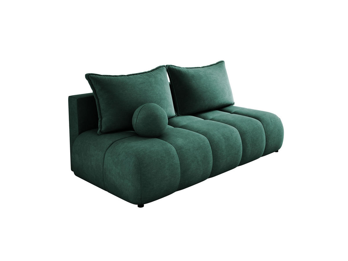 SOFA COCO MINI SCHLAFSOFA mit Bettfunktion, CLOUD Stoffbezug, 2-Sitzer, freistehend, Größe: 205x105x97 cm, Grün - Grün, Holz/Textil (205/97/105cm) - DomoHome