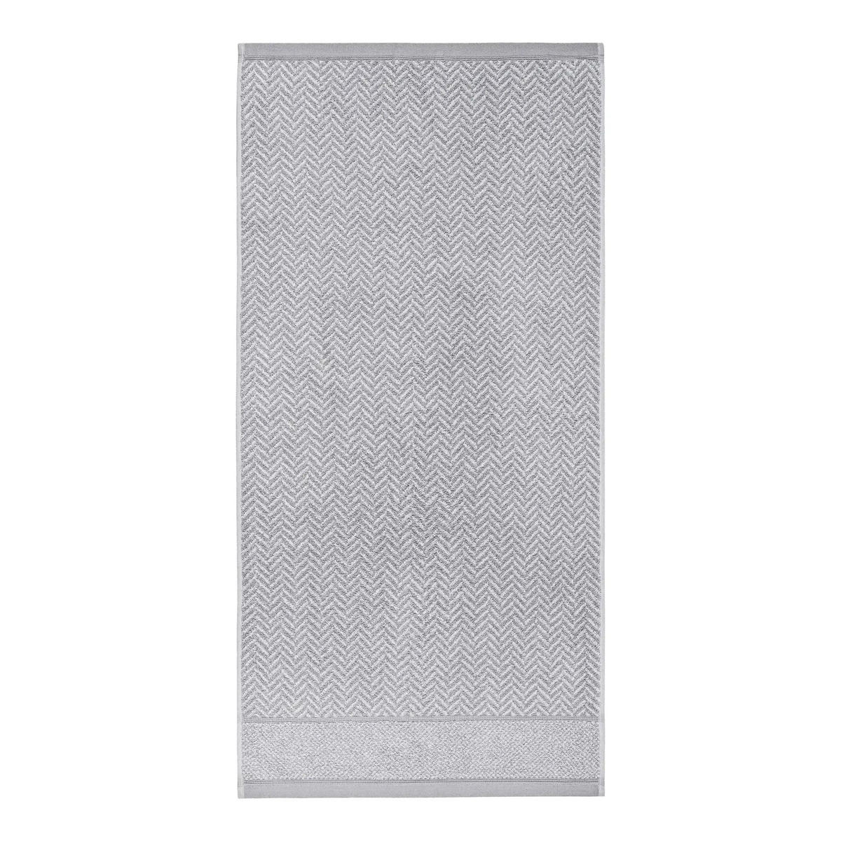 DUSCHTUCH 2er Set Italiana Silbergrau - Hellgrau, Textil (70/140cm) - Herzbach Home