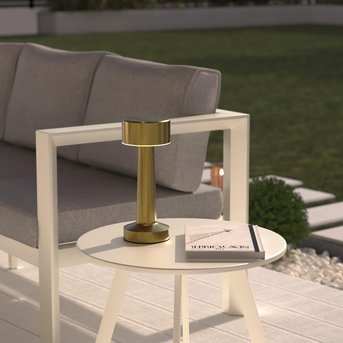 AUSSENLAMPE Metall Halto 21 cm - Goldfarben, Metall (9/9/21.5cm) - Atmosphera Createur d´interieur