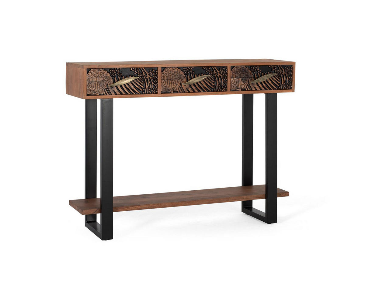 KONSOLE aus braun gebeiztem Akazienholz - Braun, Holz (120/91/35cm) - Giner y Colomer