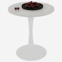 COUCHTISCH 70,1 cm in Weiß aus Kunstmarmor–rundes Design für viele Wohnbereiche - Weiß, Stein (70/70/72cm) - Flora Grace