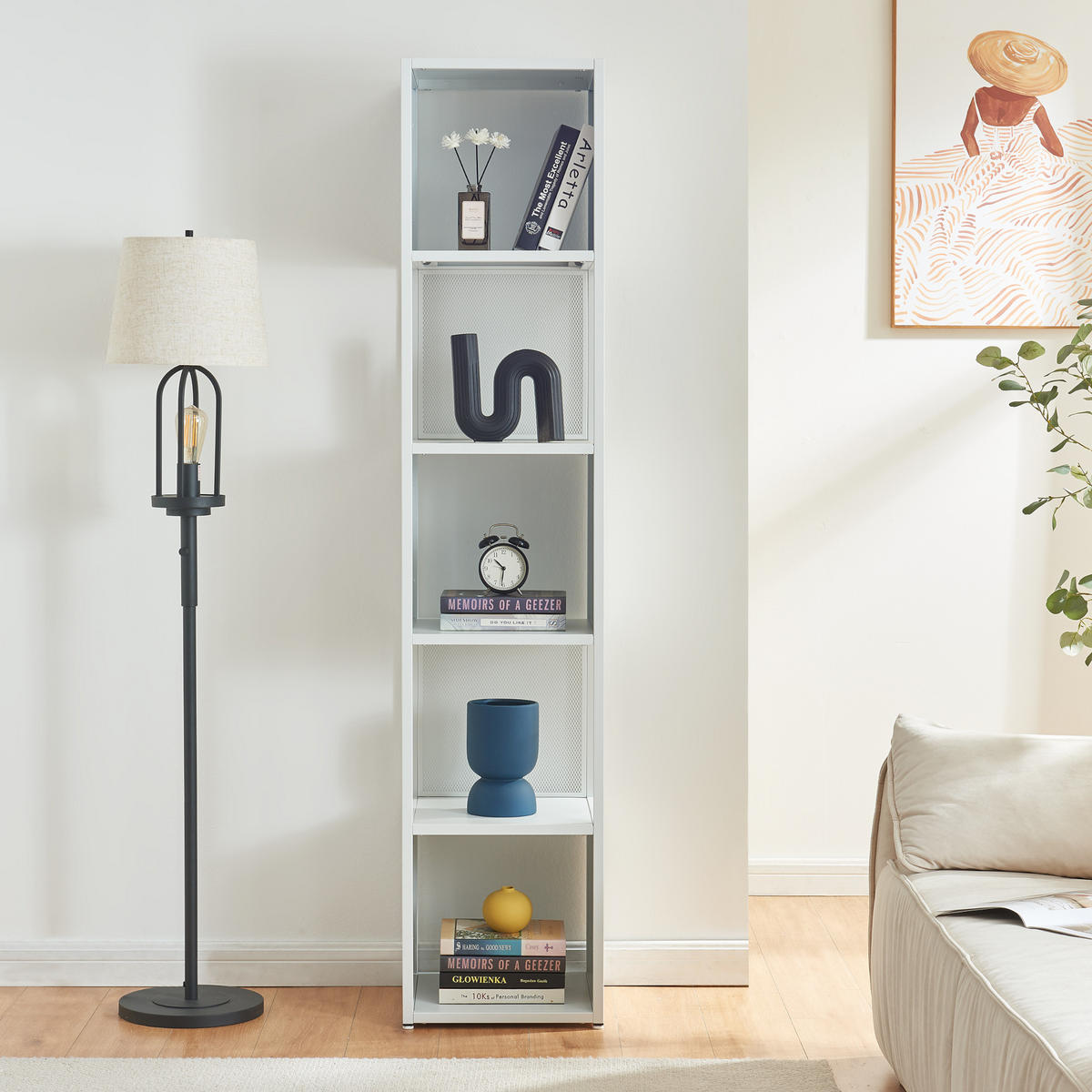 STANDREGAL Finspång - Weiß, Metall (38/185/38cm) - [en.casa]