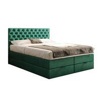 BOXSPRINGBETT 140 x 200 cm LUWR mit H3 Bonell, Bettkasten, Taschenmatratze, Chesterfield Kopfteil, Grün - Grün, Holz/Kunststoff (140/200cm) - Trada