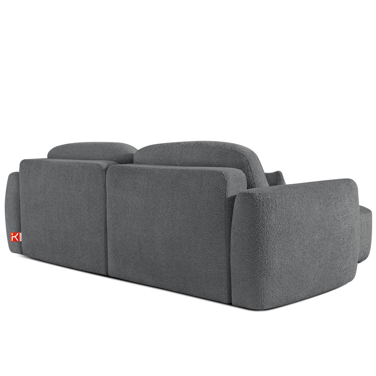 ECKSOFA rechts ELOSA - Dunkelgrau, Holz/Textil (245/165cm) - KONSIMO®