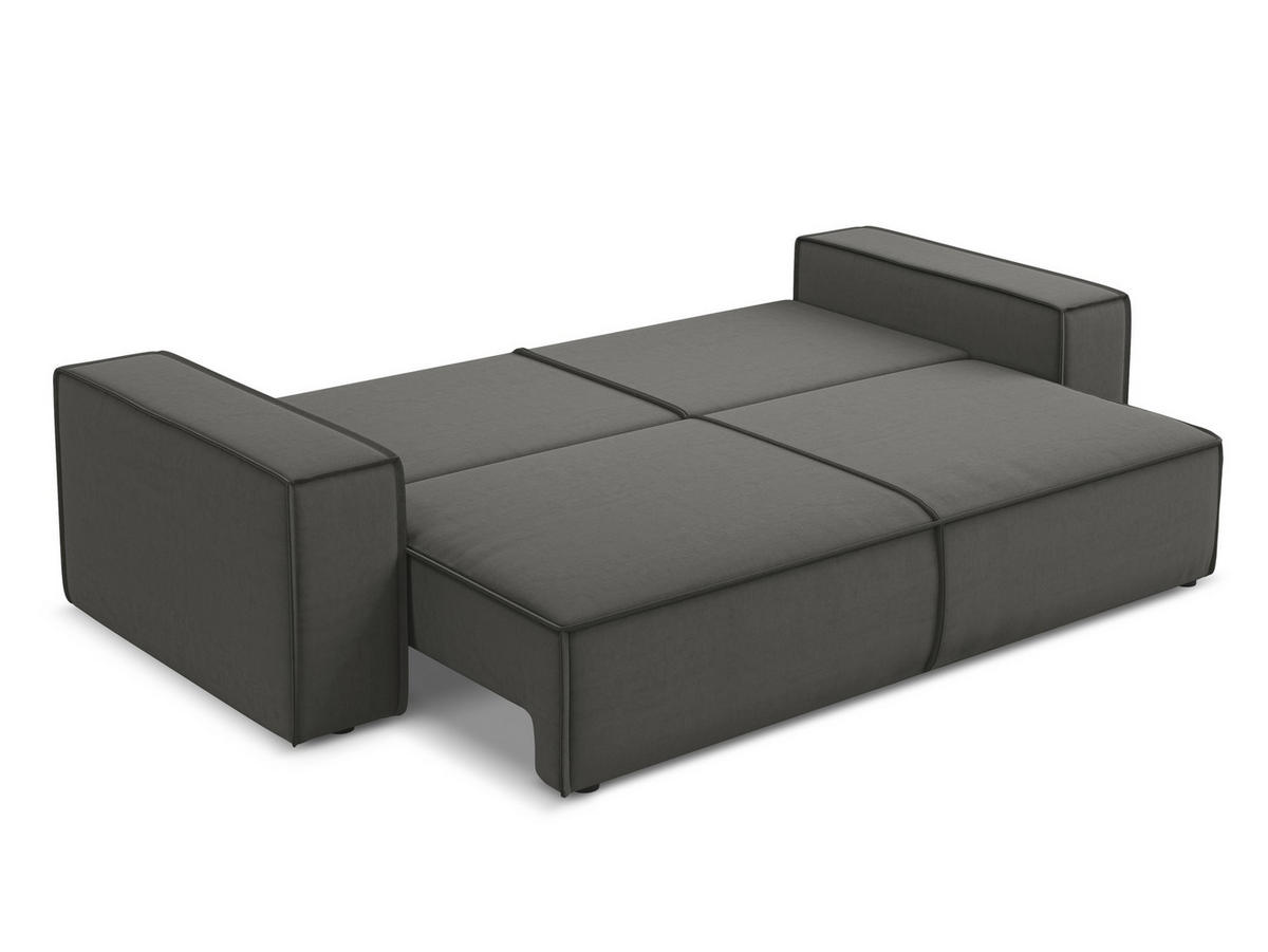 WOHNLANDSCHAFT Samt Stoff Orange - Terracotta/Schwarz, Kunststoff/Textil (333/91/160cm) - Makamii