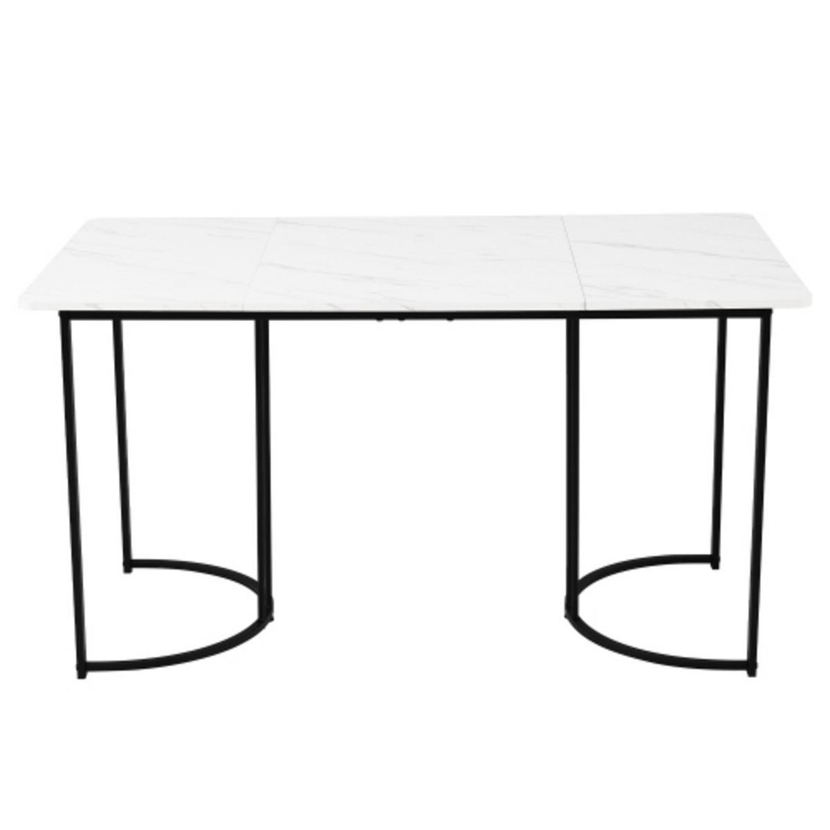 ESSGRUPPE 5-teilig mit Marmor-Look-Tisch 140×80 und vier grünen Samtstühlen, grau-grün - Grün, Holzwerkstoff (80/75/140cm) - Luhomfu