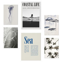 POSTER Set Mit 6 Marineblau, Blau, Meer Und Sommer A3 & A4 Rahmenlos - Klar, Papier (29/3cm) - Nacnic