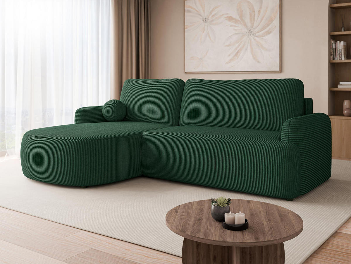 COLTAR Loridu Reiat, Stanga - verde închis/negru, material plastic/material textil (250/174cm) - MIRJAN24