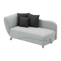 RECAMIERE mit Schlaffunktion & Stauraum - rechtsseitig - Stoff - Hellgrau - PENELOPE - Hellgrau, Textil (160/81/80cm) - Vente-Unique
