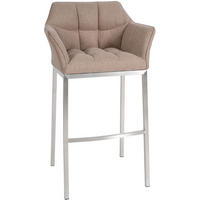 BARHOCKER Filz taupe - Taupe/Edelstahlfarben, Textil/Metall (64/110/48cm) - CLP