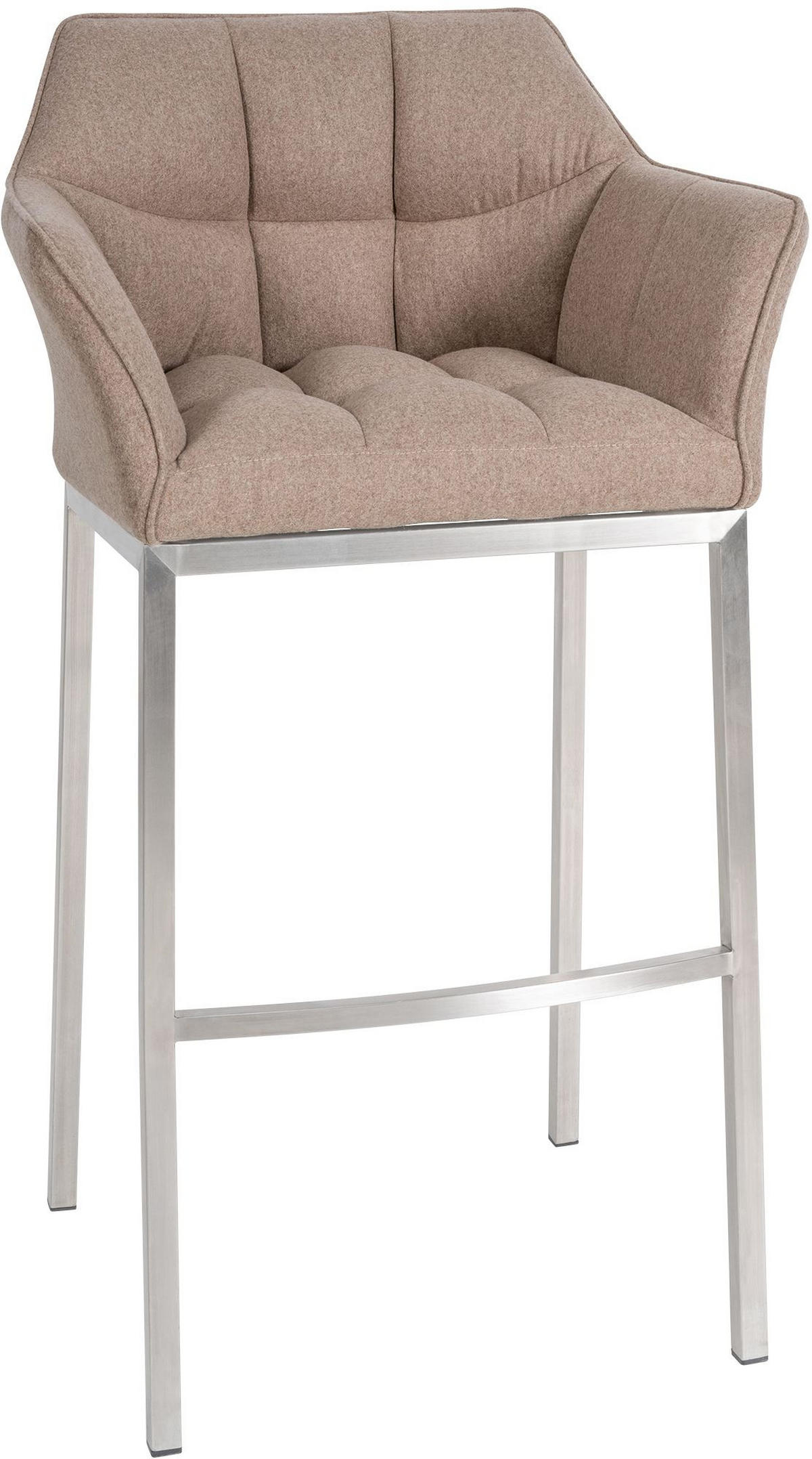 BARHOCKER Filz taupe - Taupe/Edelstahlfarben, Textil/Metall (64/110/48cm) - CLP