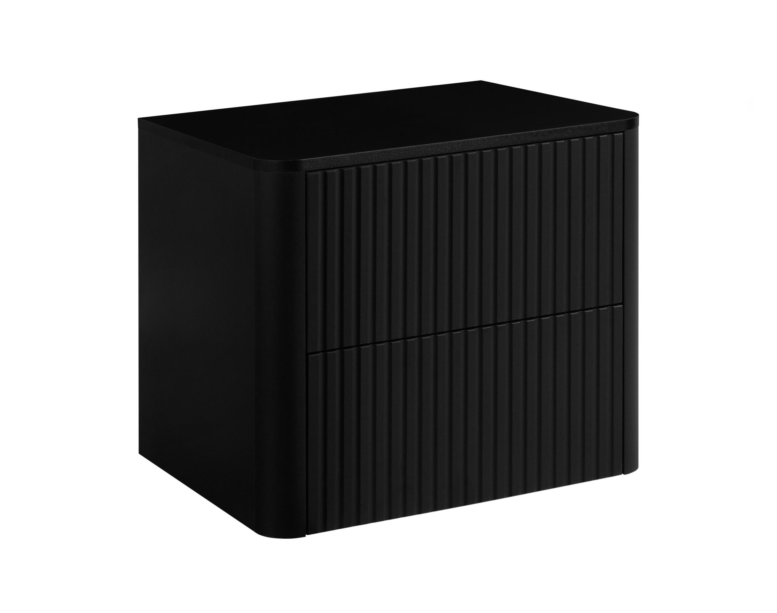 BADEZIMMERSCHRANK: Schwarz, Platte Schwarz, 60,8 x 44,2 x 50 cm - Schwarz, Holzwerkstoff (60.8/48.4/44.2cm) - 3XE LIVING
