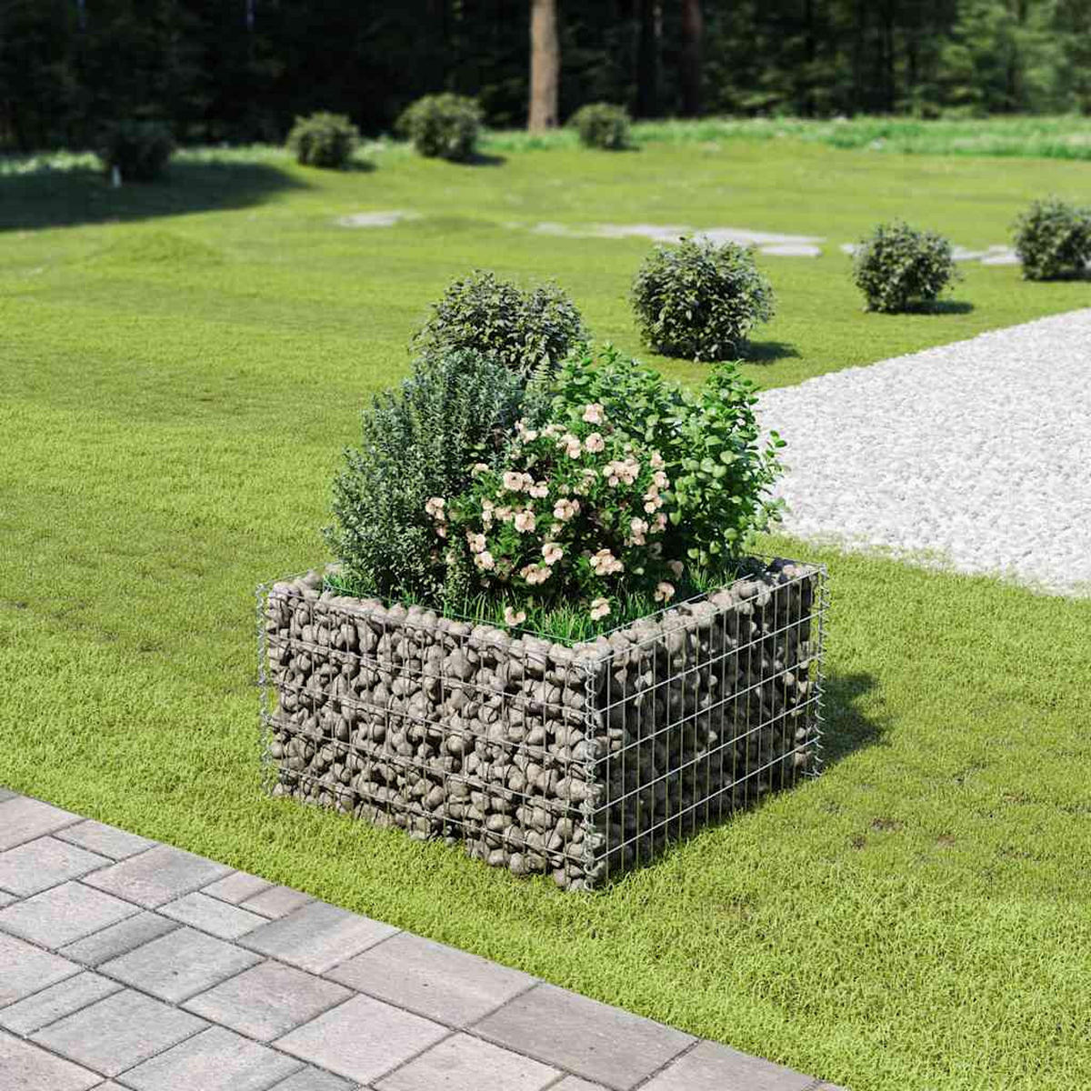 GABIONEN-HOCHBEET Verzinkter Stahl 90x90x50 cm - Silberfarben, Metall (90/50/90cm)