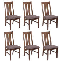ESSZIMMERSTUHL Dunkelbraun, Taupe 6er-Set - Taupe/Dunkelbraun, Holz (46/100/45cm) - MCW