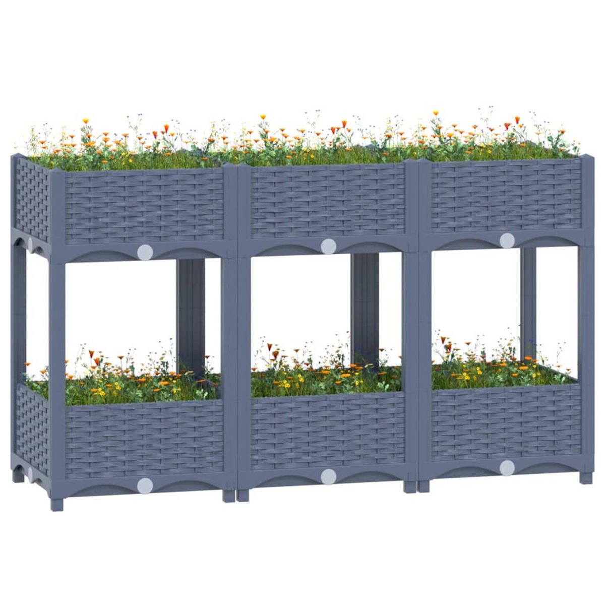 HOCHBEET 120X40X71 CM POLYPROPYLEN - Blaugrau, Kunststoff (120/71/40cm) - vidaXL