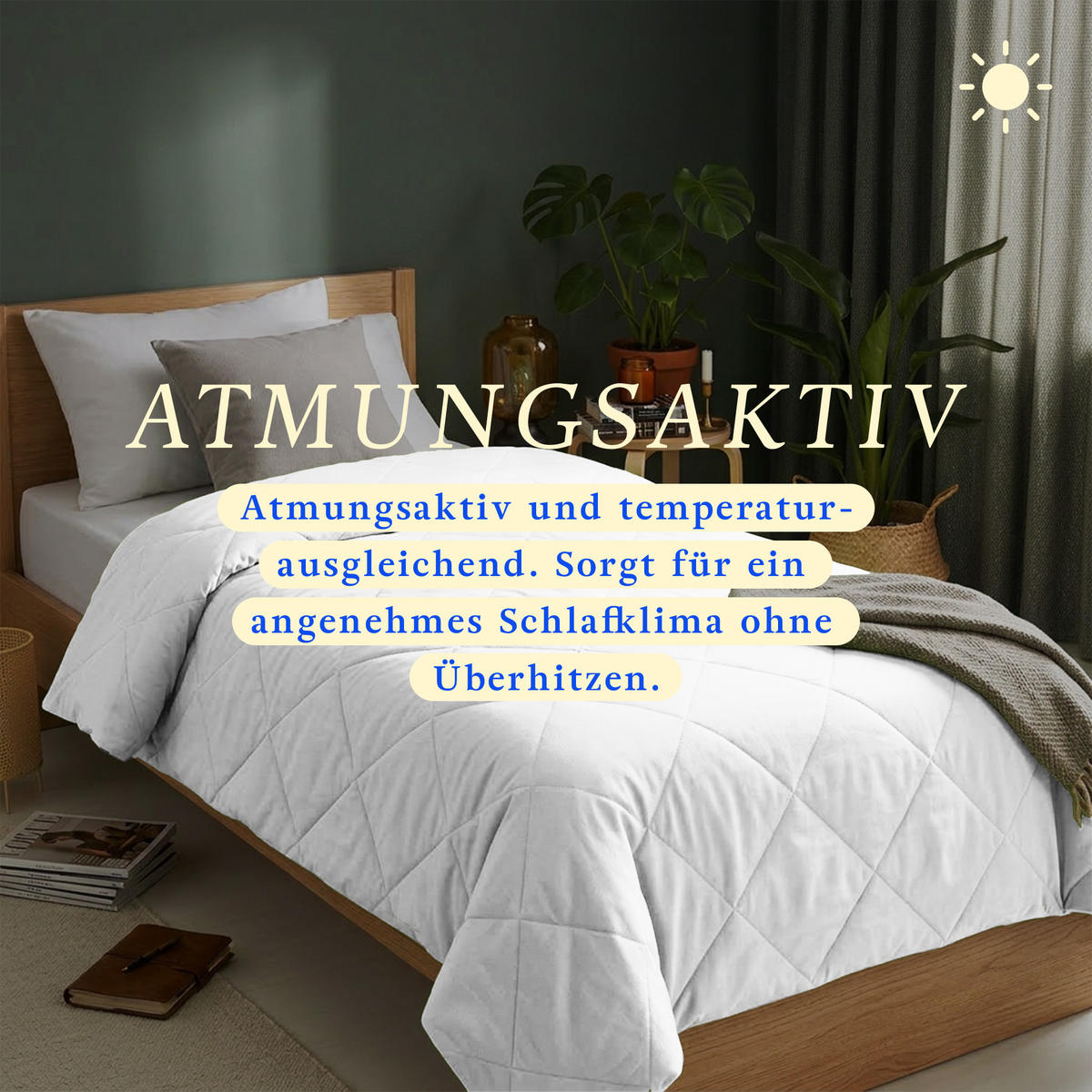 SOMMERBETT Steppbett leicht Weiß 200x200 cm - Weiß, Textil (200/200cm) - Bestlivings