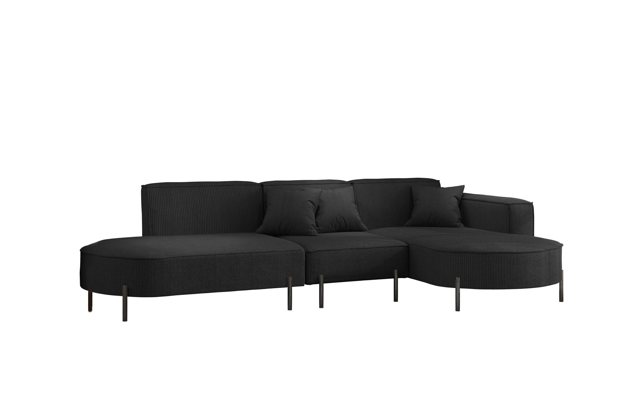 Fun Möbel Ecksofa Schwarz 321x165 cm