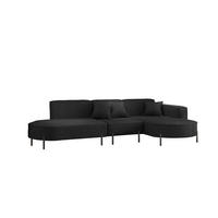ECKSOFA Valencia - Schwarz, Holzwerkstoff/Textil (321/165cm) - Fun Möbel