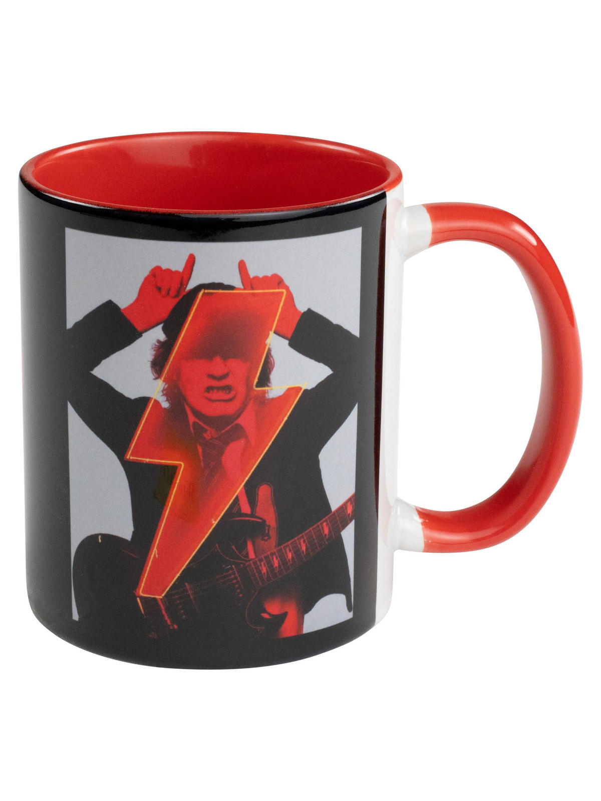 KAFFEEBECHER AC/DC - PWR/UP Schwarz/Rot 320 ml - Multicolor, Keramik (0.32L) - United Labels