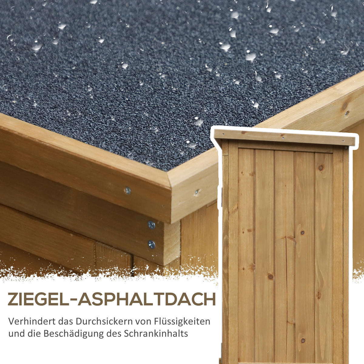 GARTENSCHRANK Geräteschuppen Werkzeugschrank Gartenhaus, Tannenholz, Natur - Fichtefarben, Holz (465/160/87cm) - Outsunny