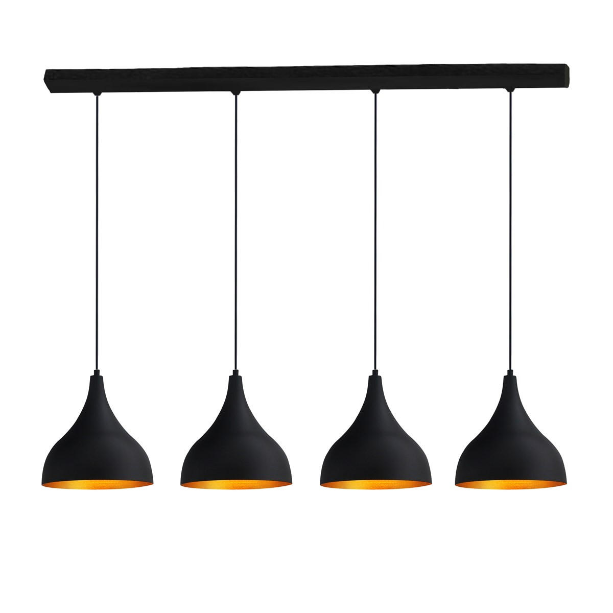 PENDELLEUCHTE Adash 26/28 cm - Goldfarben/Schwarz, Metall (26/28cm) - Bamyum