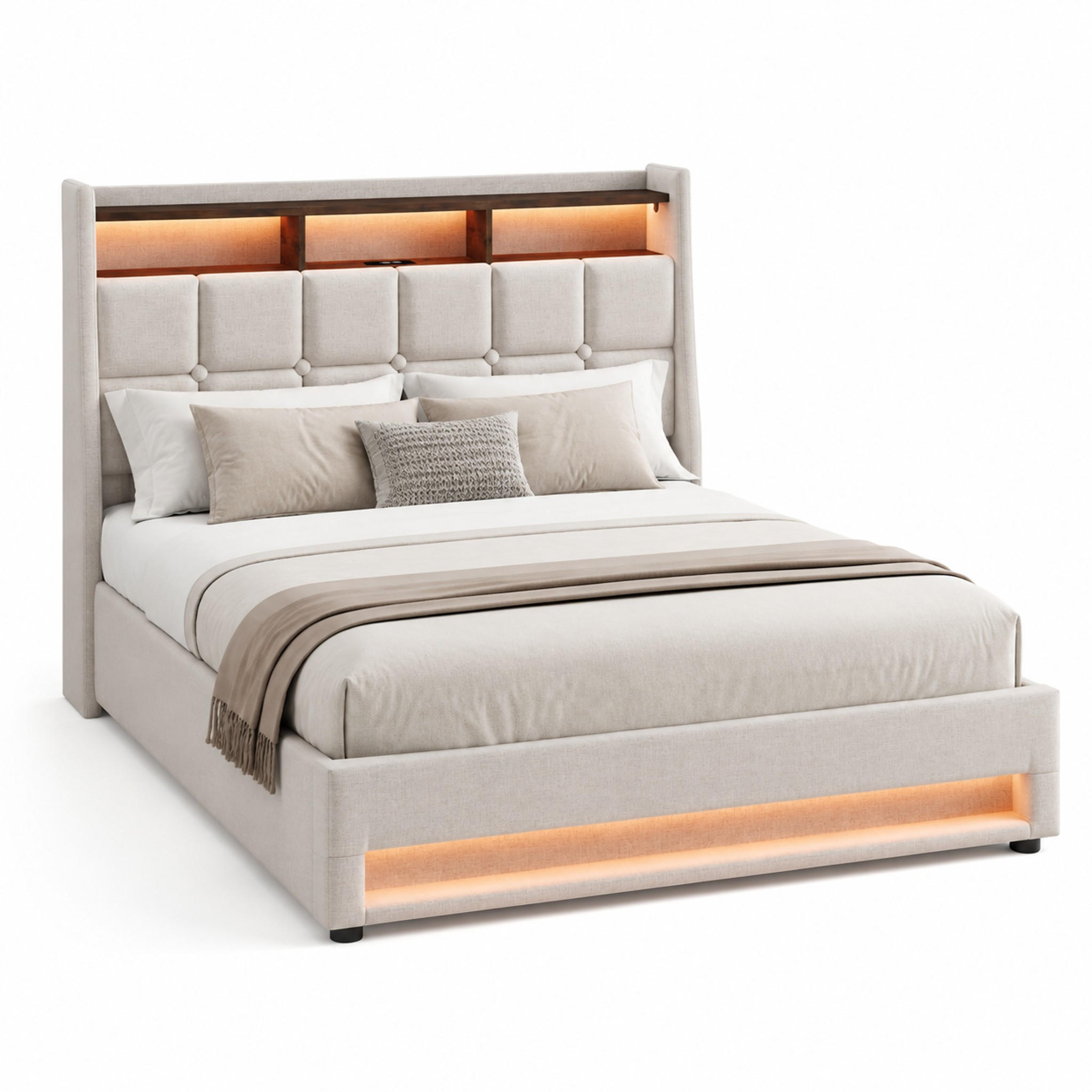 Meubliv Polsterbett Beige 180x200 cm