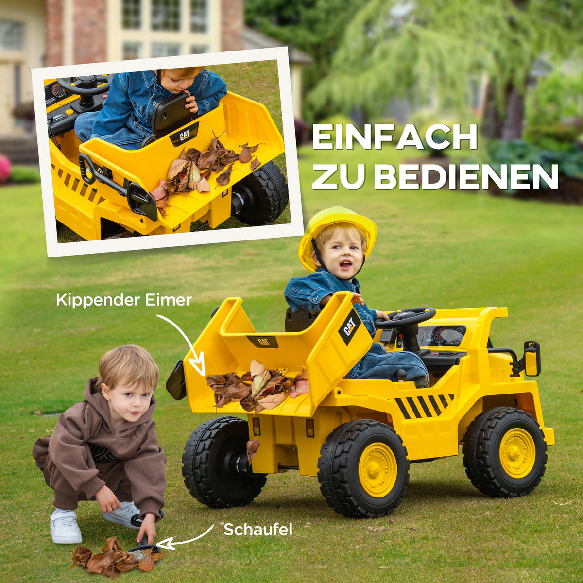 TRAKTOR, Kunststoff, Gelb, 110L x 70,5B x 61,5H cm - Gelb, Metall (110/70.5/61.5cm) - AIYAPLAY