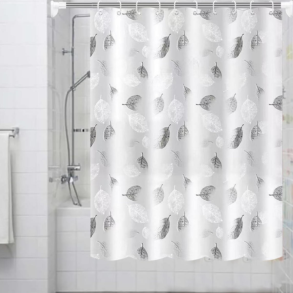 DUSCHVORHANG 120/180 cm Wasserabweisend Schimmelresistent - Weiß, Kunststoff (120/180cm) - MCBOSON