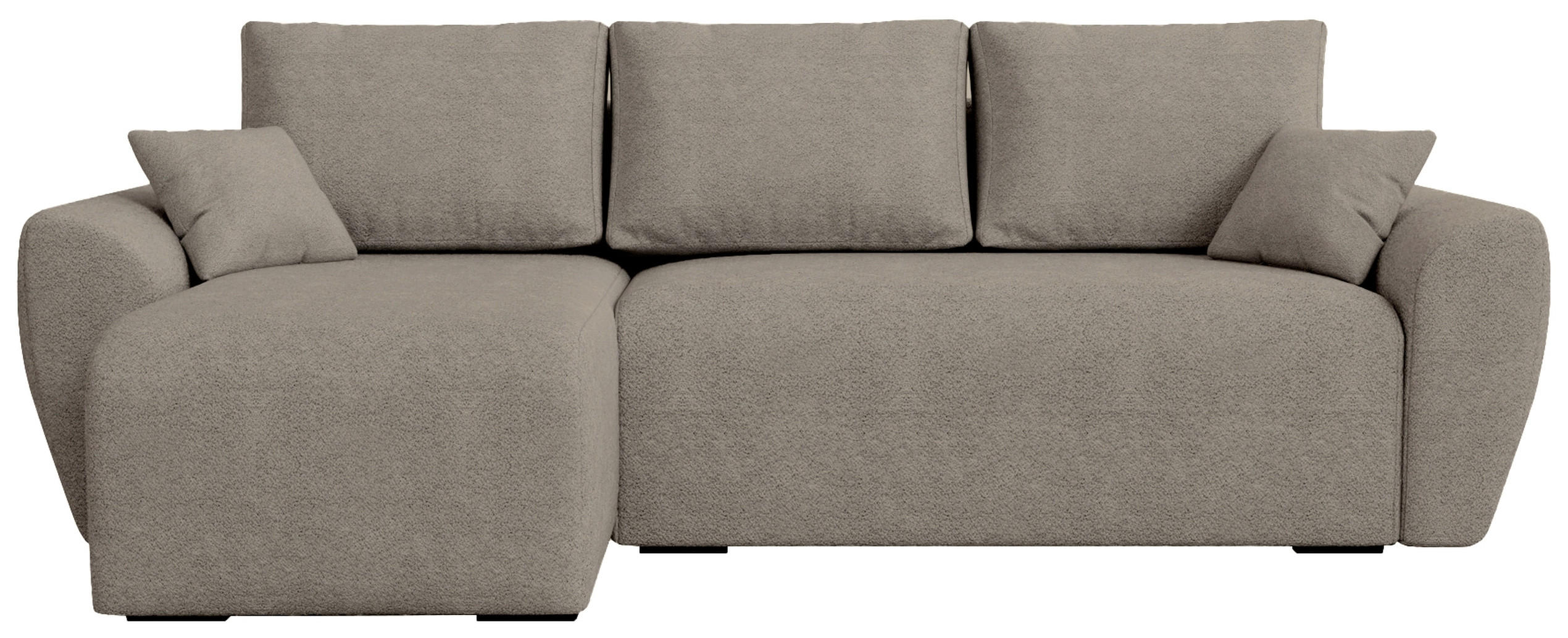 ECKSOFA Rotterdam mit Schlaffunktion Braun Bouclé - Graubraun, Textil (238/141cm) - Bromarkt