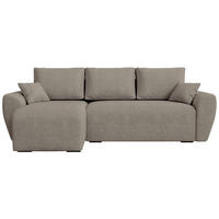 ECKSOFA Rotterdam mit Schlaffunktion Braun Bouclé - Graubraun, Textil (238/141cm) - Bromarkt