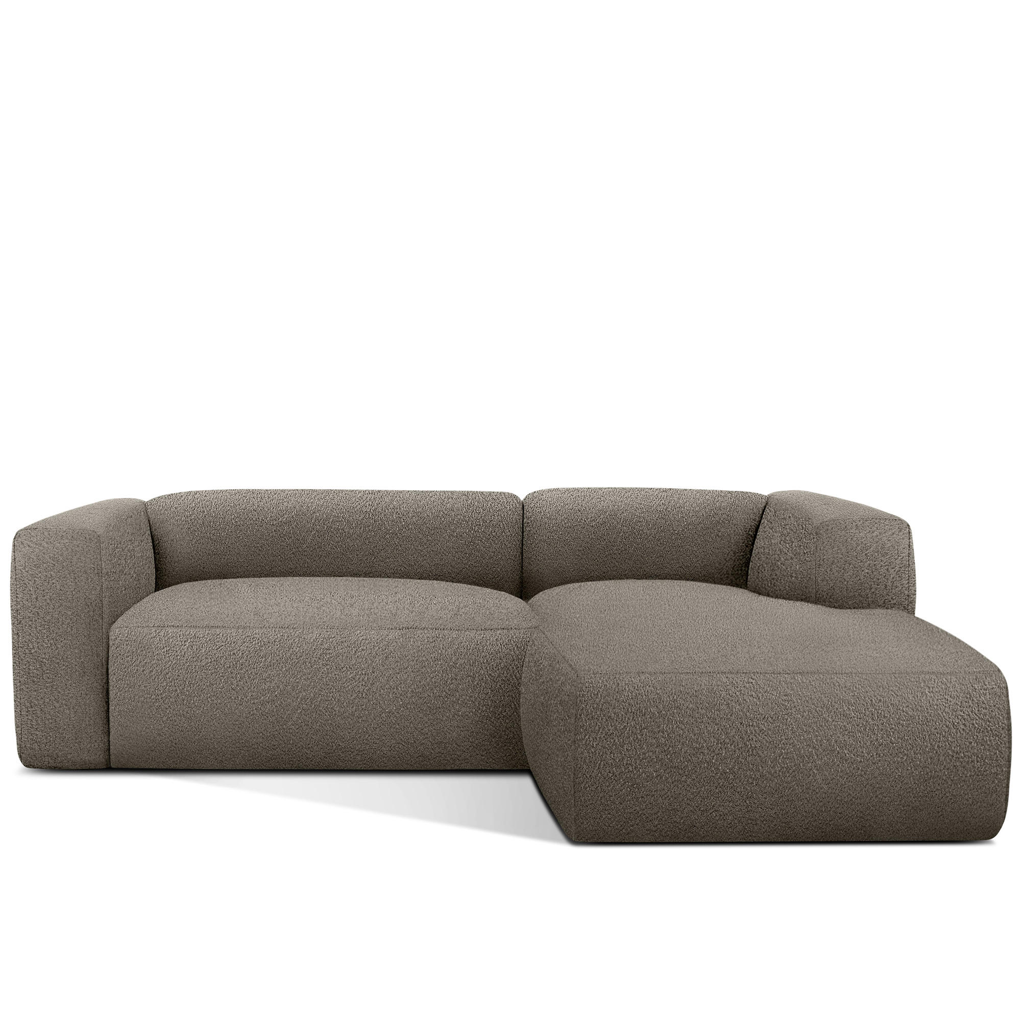 ECKSOFA RECHTS BUFFO, kühles Braun - Braun, Holz/Holzwerkstoff (225/176cm) - KONSIMO®