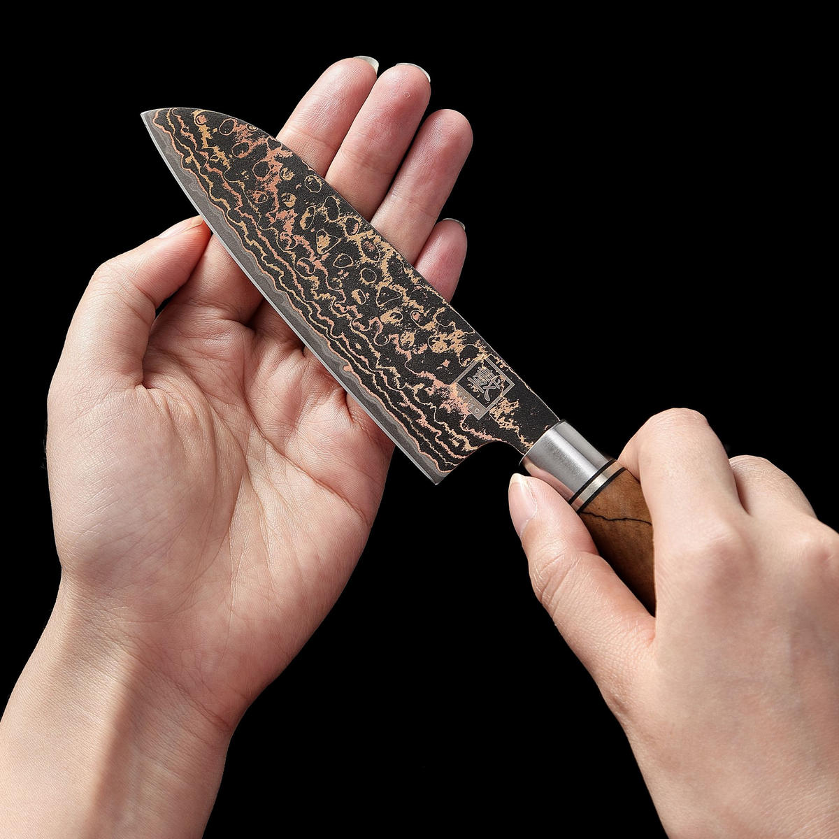 SANTOKU-MESSER 12 cm - Ahornfarben, Holz/Metall (24cm) - Zayiko