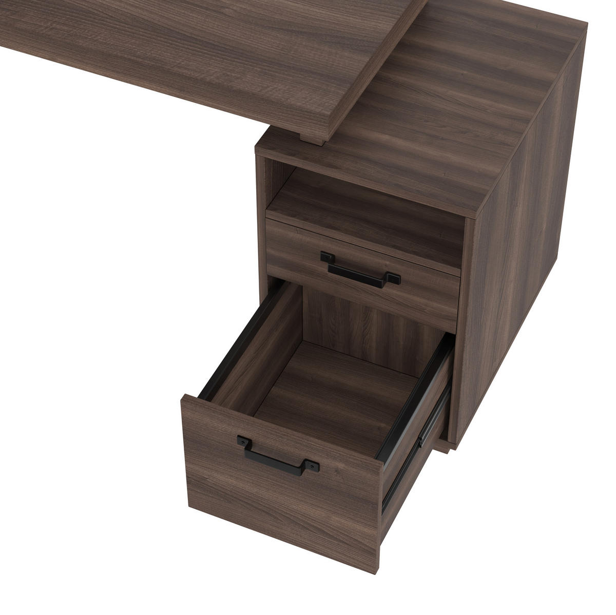 SCHREIBTISCH 135/54 cm mit Schublade und Ablage in Braun - Dunkelbraun, Holzwerkstoff (161/54/76.4cm) - BEAOK