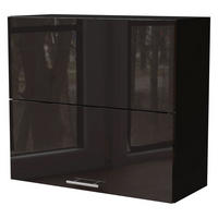 KÜCHENHÄNGESCHRANK Essen W8B/80-AV Schwarz Hochglanz / Schwarz Matt 80 / 32,5 / 72cm - Schwarz Hochglanz/Schwarz, Holz/Holzwerkstoff (80/72/32.5cm) - Feldmann-Wohnen