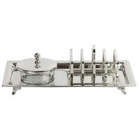 FRÜHSTÜCKSSET Table - Silberfarben, Metall (32/14/9cm) - FURNARO