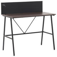 SCHREIBTISCH dunkler Holzfarbton 100/52/100 cm Hastings - Dunkelgrau, Holzwerkstoff (52/100/100cm) - Beliani