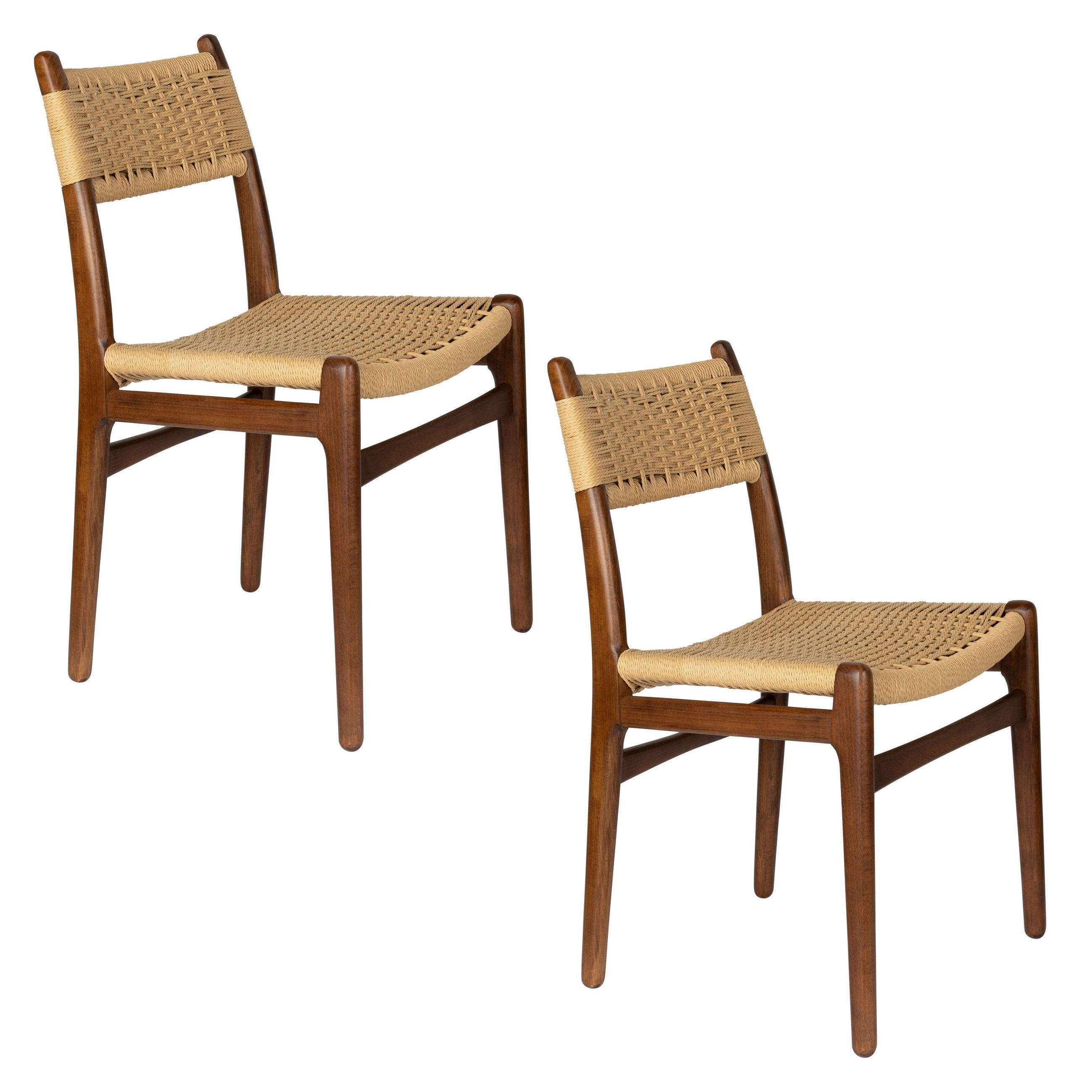 ESSZIMMERSTUHL Cecile Walnussfarbe - 2 er Set - Braun, Holz (50.2/81.3/47.1cm) - Dutchbone