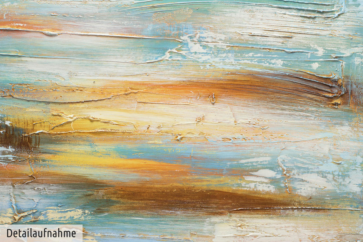 ACRYLBILD HANDGEMALT 60/60 cm - Blau/Braun, Holz/Textil (60/60cm) - KUNSTLOFT