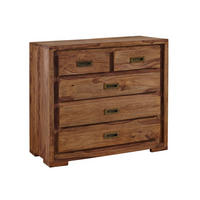 KOMMODE Sheesham 95x47x85 braun geölt NATURE BROWN #854 - Braun, Holz (95/85/47cm) - Massivmoebel24