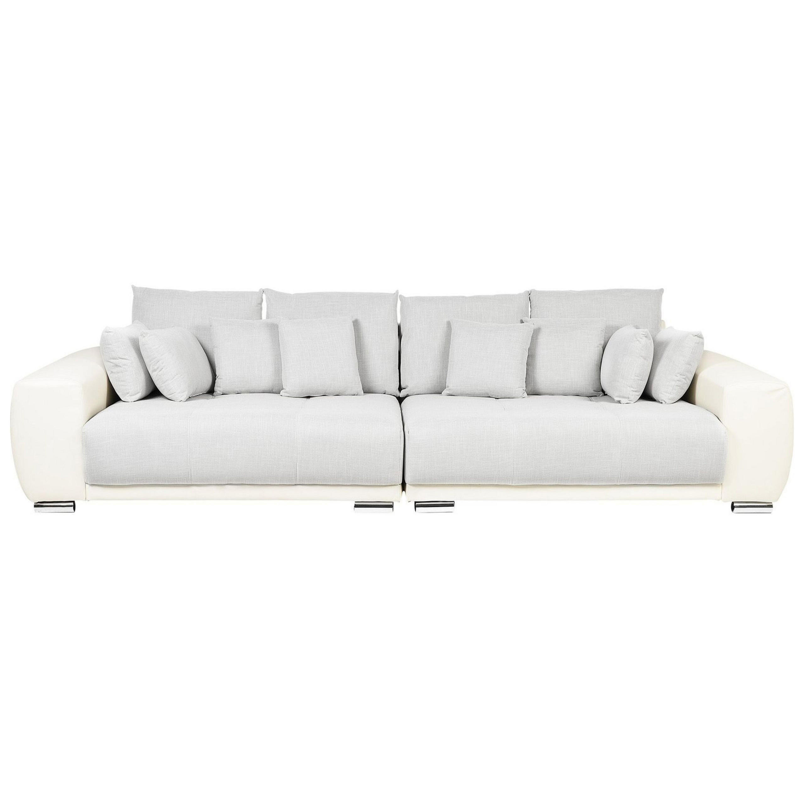 WOHNLANDSCHAFT Polsterbezug Hellgrau Torpo - Beige, Textil (308/84/136cm) - Beliani