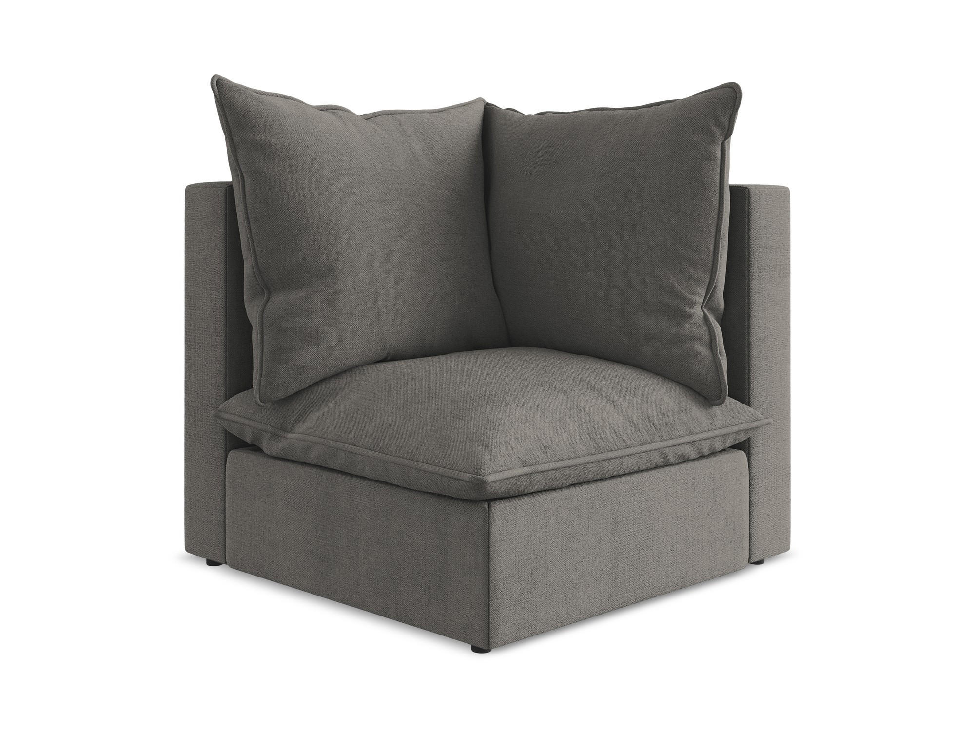 SOFAELEMENT Strukturstoff Grau - Dunkelgrau/Schwarz, Holzwerkstoff/Kunststoff (90/77/90cm) - Makamii