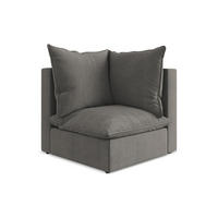 SOFAELEMENT Strukturstoff Grau - Dunkelgrau/Schwarz, Holzwerkstoff/Kunststoff (90/77/90cm) - Makamii