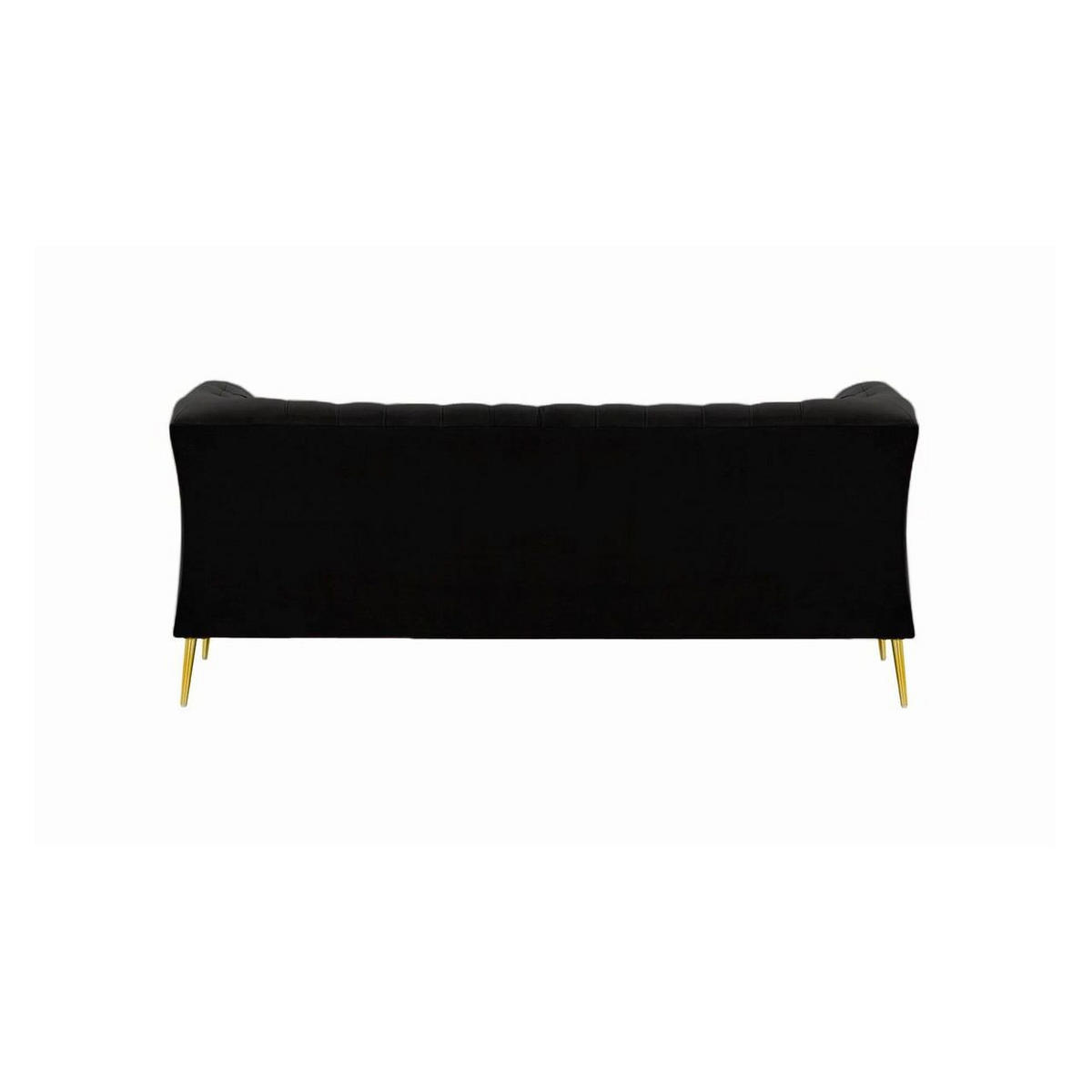 ZWEISITZER-SOFA Chesterfield Modern-Velluto 20 - Schwarz, Holz/Textil (183/74/80cm)