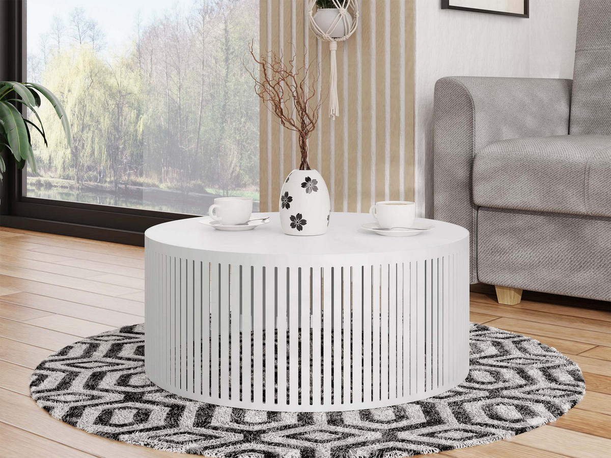 COUCHTISCH Velede Mini - Goldfarben/Weiß, Holzwerkstoff/Metall (59/59/30cm) - MIRJAN24