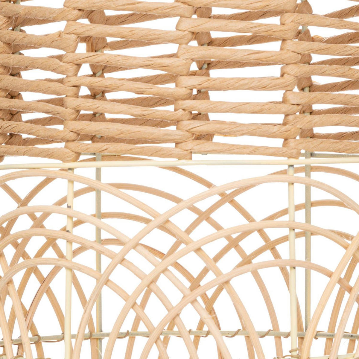 DEKO-VASE aus Rattan-Geflecht Lour 22/22/55 cm - Beige, Metall (55cm) - Atmosphera Createur d´interieur