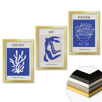 WANDBILDER 3er Set - 20x30 cm Goldrahmen - Matisses abstrakte Plakate - Goldfarben, Kunststoff (20/30cm) - ArtPrintCave